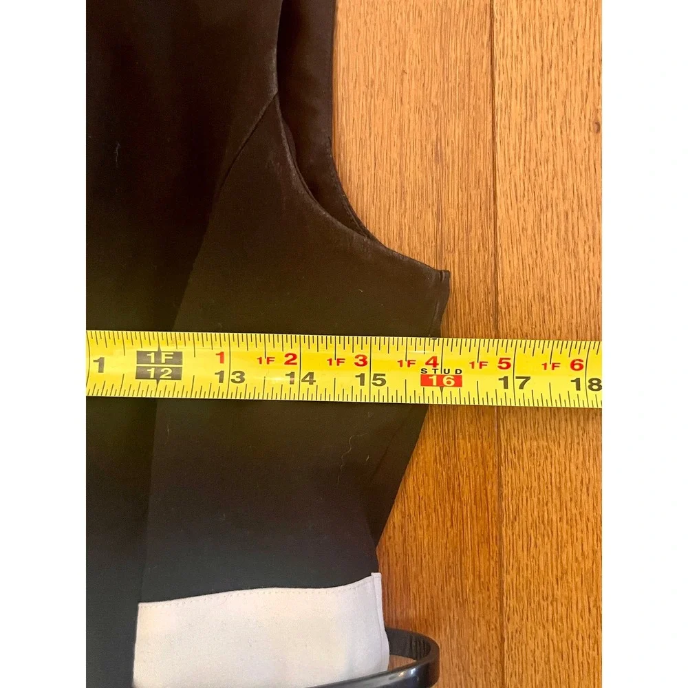 Calvin Klein Black White Colorblock Belted A-Line Midi Dress Career Women 6